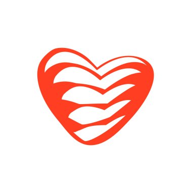 Kalp tek çizgi. Vektör çizimi.