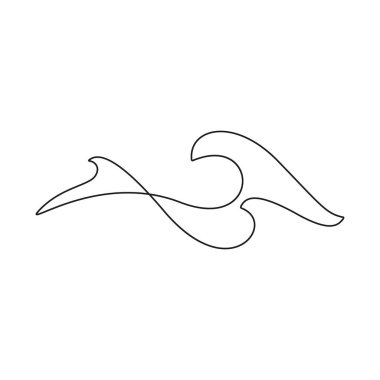 Bir sıra deniz dalgası. Vektör çizimi.