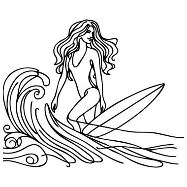 Bir sıra deniz dalgası. Vektör çizimi.