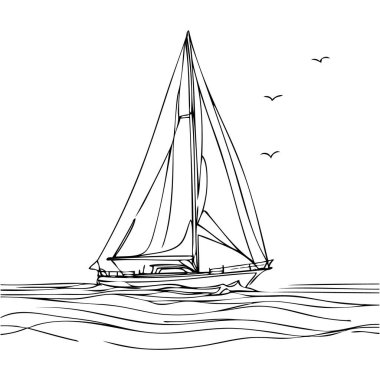 Bir sıra deniz dalgası. Vektör çizimi.