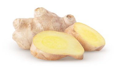 İzole edilmiş kızıl. Dilimleri beyaz arkaplanda izole edilmiş, kırpma yolu olan bir parça çiğ kızıl