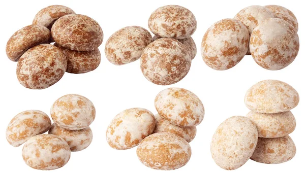 Geïsoleerde Taart Collectie Heap Van Glazuur Taarten Met Fruit Vulling — Stockfoto