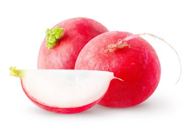 İzole turplar. Kırpma yolu ile beyaz arka planda izole edilmiş iki turp sebzesi.