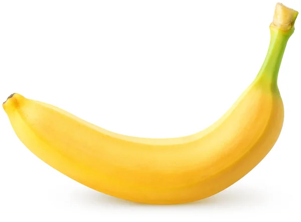 Enskilda Bananer Single Banan Frukt Isolerad Vit Bakgrund Med Klippning — Stockfoto
