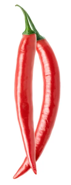 Isolierte Paprika Paar Rote Paprika Isoliert Auf Weißem Hintergrund Mit — Stockfoto