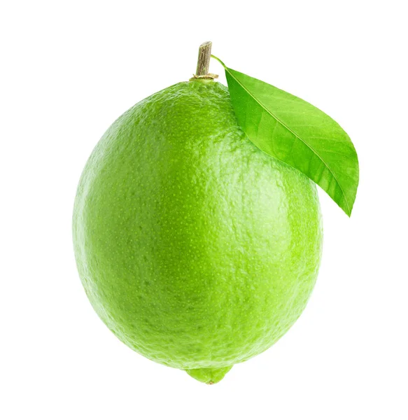 Única Fruta Suculenta Limão Isolado Fundo Branco Com Caminho Recorte — Fotografia de Stock