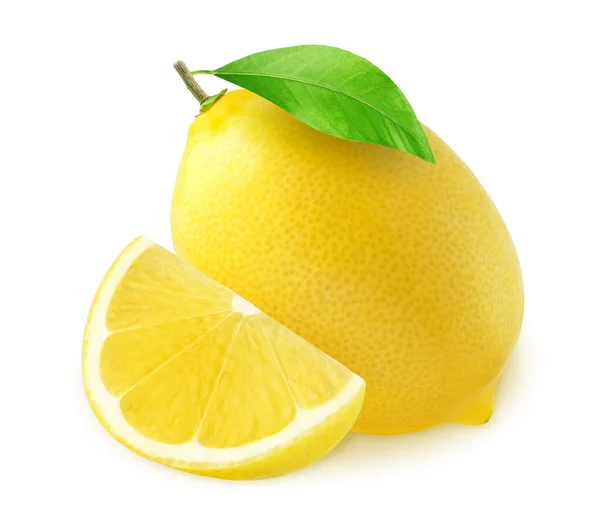 Изолированные Лимоны Белом Фоне Вырезкой Пути — стоковое фото