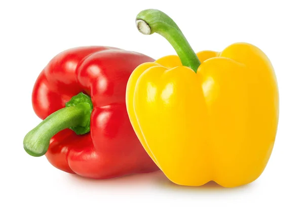 Isolated Bell Peppers Red Yellow Bell Pepper Isolated White Background — Stock Photo, Image