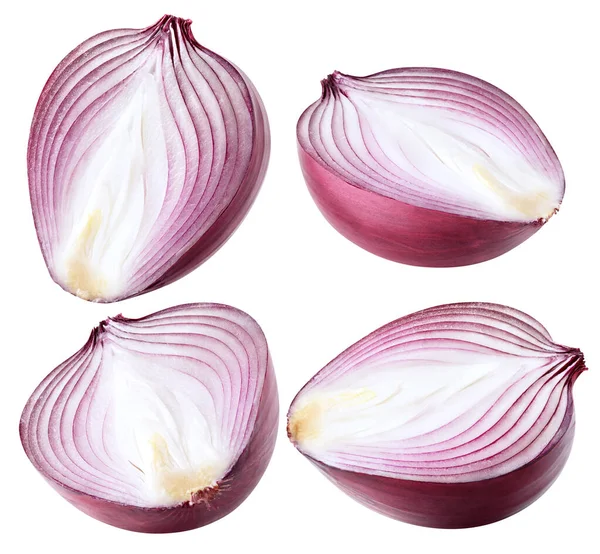 Isolated Onions Collection Red Onion Isolated White Background Clipping Path — Stock Photo, Image