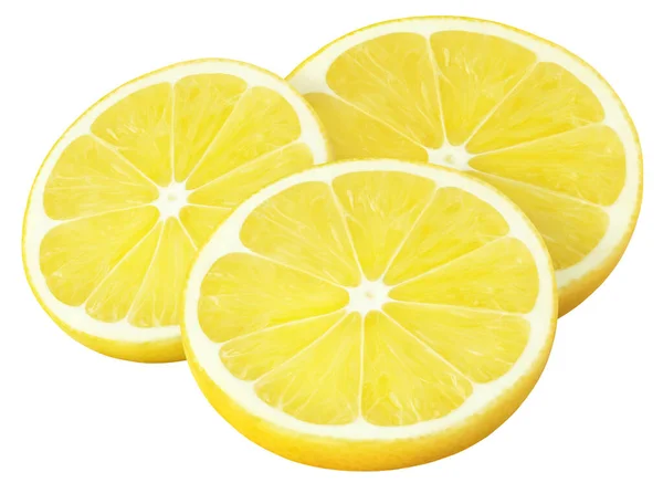 Isolated Lemons Lemon Slices Isolated White Clipping Path — Stock Photo, Image