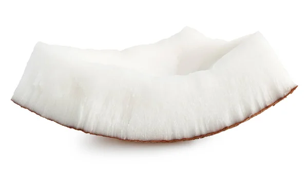 Kokos Białym Tle Kromka Lukier Białym Tle Białe Ścieżką Przycinającą — Zdjęcie stockowe