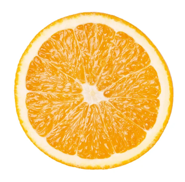 Rebanada Fruta Naranja Aislada Blanco —  Fotos de Stock