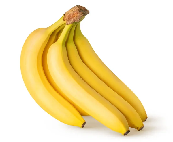 Banany Wyizolowane Białym Tle Ścieżką Wycinania — Zdjęcie stockowe