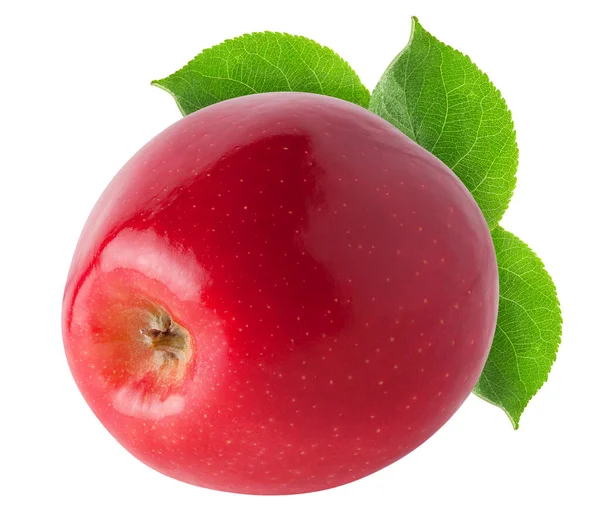 Elszigetelt Gyönyörű Alma Egész Egyetlen Piros Rózsaszín Almás Gyümölcs Fehér — Stock Fotó
