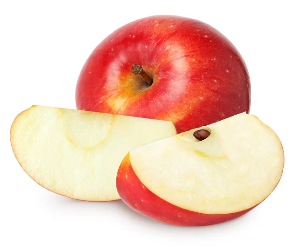 Zole Edilmiş Elmalar Kesme Yolu Ile Beyaz Üzerine Izole Edilmiş — Stok fotoğraf