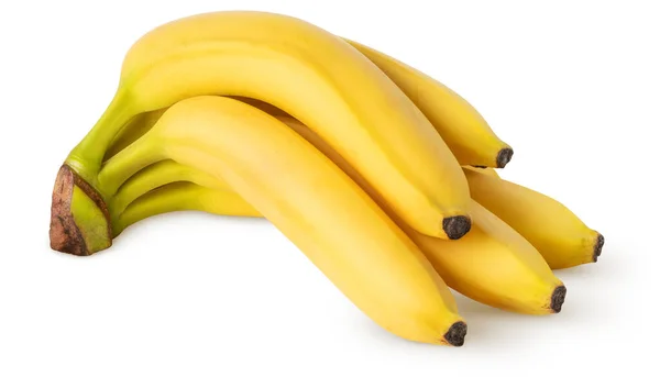 Banano Aislado Manojo Plátanos Aislados Sobre Fondo Blanco Con Ruta — Foto de Stock