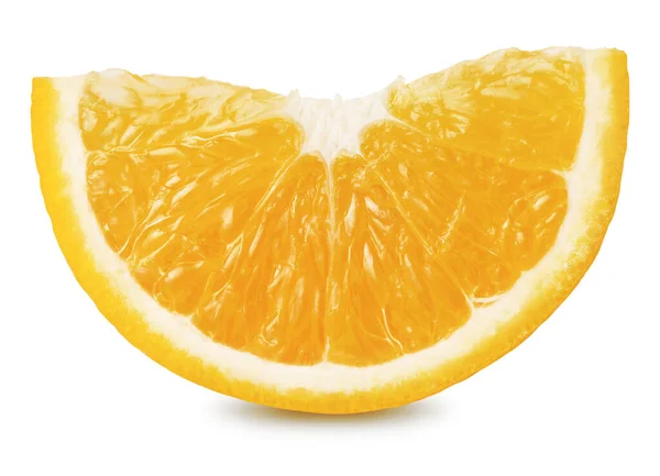 Φέτα Κομμένη Πορτοκαλιού Που Απομονώνεται Λευκό Χρώμα Διαδρομή Αποκοπής — Φωτογραφία Αρχείου
