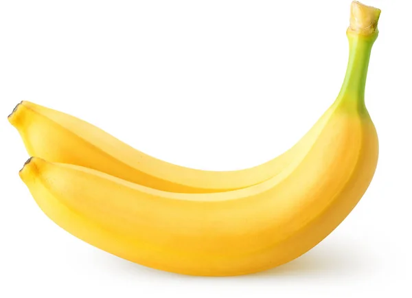 Plátanos Aislados Dos Frutos Plátano Maduros Aislados Sobre Fondo Blanco — Foto de Stock