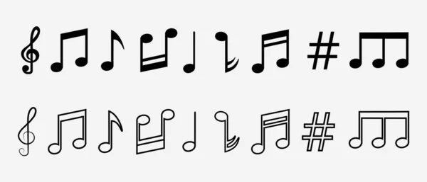 Müzik notaları ayarlandı. Müzikal anahtar işareti. vektör illüstrasyonu
