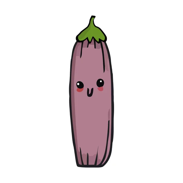 Gözlü Brinjal, karikatür elli yumurta bitkisi. Çocuklar komik bir illüstrasyon çiğ sebze.