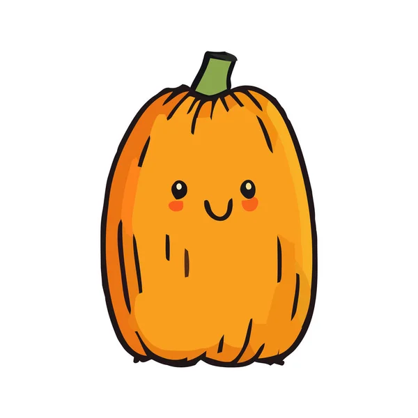 Calabaza Con Ojos Calabaza Dibujada Mano Dibujos Animados Niños Divertido — Vector de stock