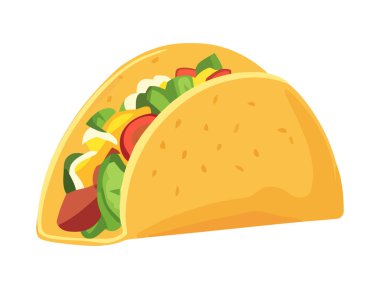 Sebzeli taco ve izole edilmiş et.