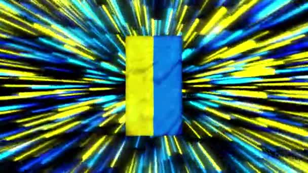 Vertical Video Ukraine Colored Starry Space Rotating Blue Yellow National — Stock Video