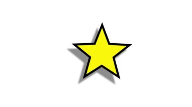 Rating app star pressed mouse clicks 4k animation with alpha channel. Rating star pressed down with mouse hand cursor video. Customer rate service feedback concept