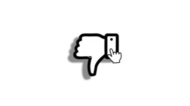 Like dislike button animation 4k wth alpha channel. Stylish minimalistic press button of thumbs up icon