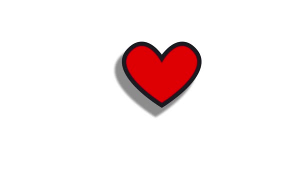 Кнопка Heart Мыши Клик Анимации Качестве Альфа Каналом Видеоэлемент Социальных — стоковое видео