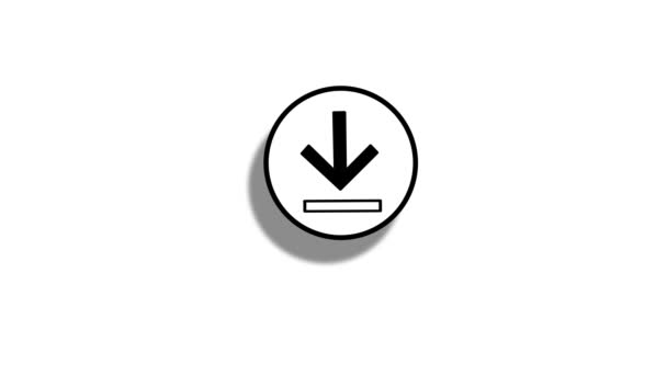 Press Download Button Stylish Video Icon Start Download Files Ftp — Vídeo de stock