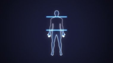 Diagnostic in clinic of respiratory system. Human outlines scanning with MRI sick asthma smoker lungs. Interface exam lung in sick red and healthy green state. Concept of diagnosis medicine and