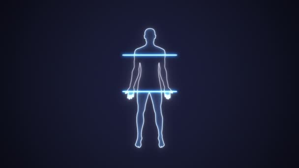 Обследование Мужской Силуэт Органа Печени Сканирование Помощью Органов Эндоскопии Желудочно — стоковое видео