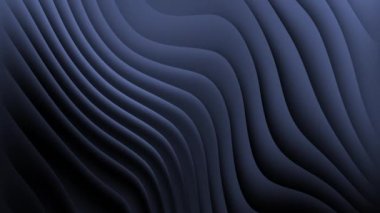 Looped fluid gradient dark gray toned wallpaper 4k video. Creative footage of graphite black gray waves and stripes animated background