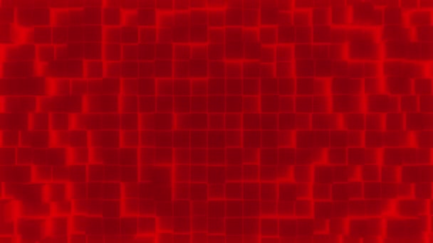 3D形状移动无缝视频 明亮的红色无缝动画方块的背景 — 图库视频影像