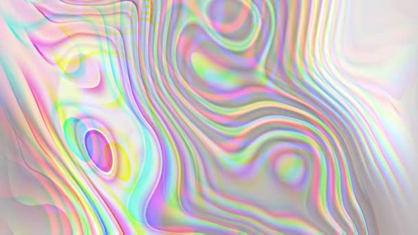 Seamless Bright Pearl Iridescent Fluid Illusion Jewels Background Looped Substance — Stock Video