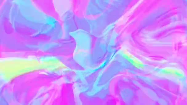 Pętla Opalizująca Perłowy Holograficzny Morski Różowy Cyjan Fioletowy Tle Pętla — Wideo stockowe