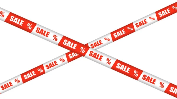 Illustration Sale Shopping Advertise Crossed Tapes White Background Economy Budget — Stock Photo, Image