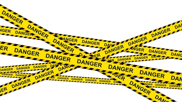 Bild Einer Gefahrenwarnung Schwarz Gelbe Bänder Streifen Isoliert Auf Weißem — Stockfoto