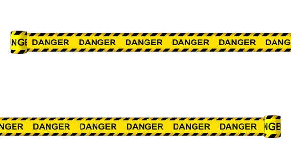 Κατακόρυφος Κίνδυνος Προειδοποιεί Κίτρινες Λωρίδες Που Κυλούν Απομονωμένη Λευκή Εικόνα — Φωτογραφία Αρχείου