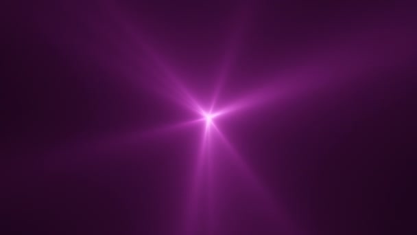 Zapętlona Animacja Fioletowych Świateł Punktowych Promienie Świecące Światła Soczewki Optyczne — Wideo stockowe