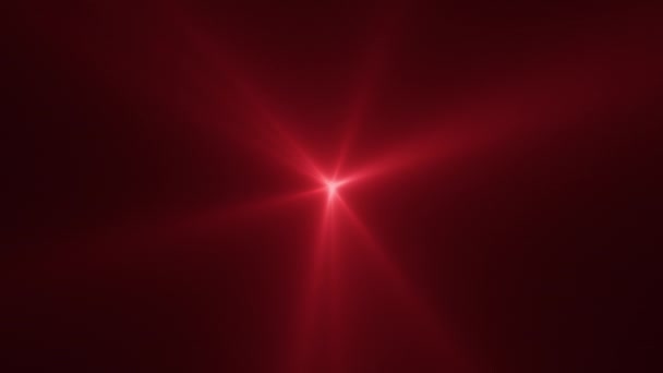 Zapętlona Animacja Czerwonych Świateł Punktowych Promienie Świecące Szkarłatne Soczewki Optyczne — Wideo stockowe