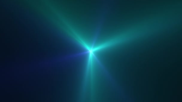 Zapętlona Animacja Niebieskich Tonów Światła Punktowe Promienie Świetlne Soczewki Optyczne — Wideo stockowe