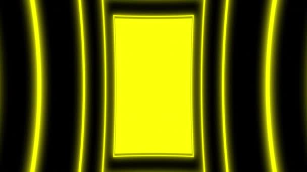 Animierte Gelbe Giftige Neonleinwände Loopings Künftige Cyber Elektro Abstrakten Hintergrund — Stockvideo