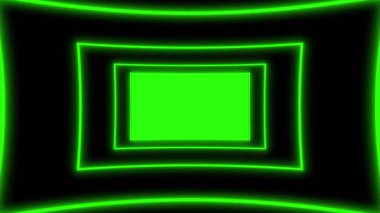 Döngülü enerji neon ekranları. Gelecekteki siber elektrik yeşil soyut arkaplan dikişsiz 4k video