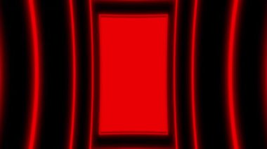 Döngülü kırmızı neon ekranlar. Gelecekteki siber elektrik soyut arkaplan 4k dikey video yönelimi