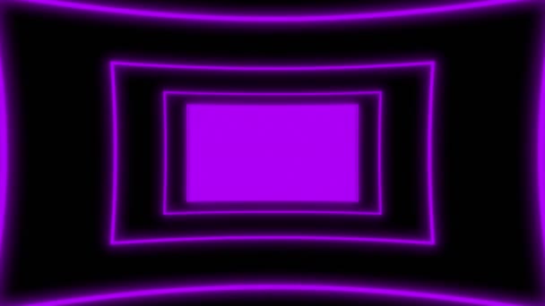 Loopas Animerade Eleganta Lila Neonskärmar Framtida Cyber Disco Elektrisk Abstrakt — Stockvideo