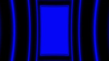 Döngülü neon mavi çerçeve ekranları. Gelecekteki siber elektrik soyut bilim arkaplan 4k video