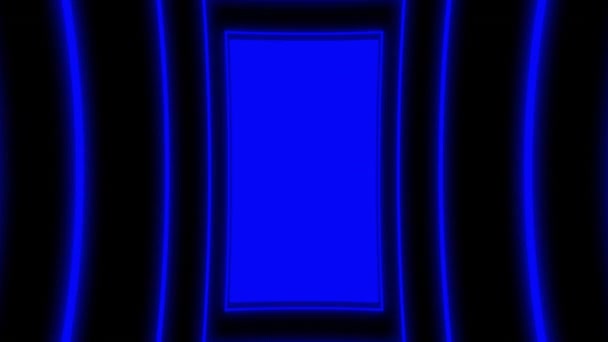 Zapętlone Animowane Neonowe Niebieskie Ekrany Ramki Przyszłość Cyber Elektryczny Abstrakcyjny — Wideo stockowe
