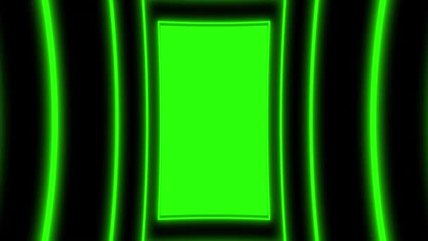 Анімовані Зелені Неонові Екрани Майбутні Кібер Електричні Абстрактні Вертикальні Шпалери — стокове відео